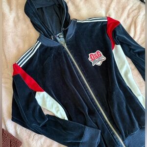 Dolce & Gabbana Velvet Velour Zip Hoodie with Gold Hardware